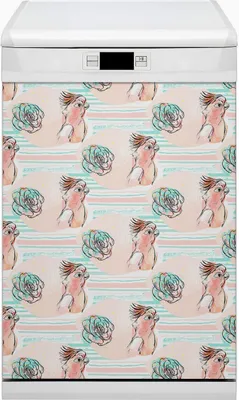 Produktbild von Abwaschbar 45x80 cm Geschirrspüle Magnetmatte Küche Dekorative  - Rosa Papageien