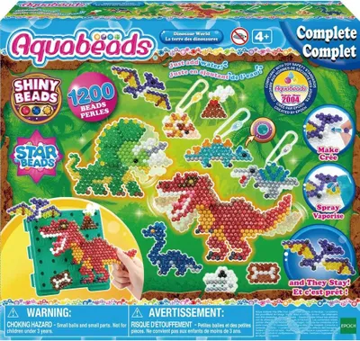 Produktbild von Aquabeads Dinosaurier Bastelset, Bastelperlen, Basteln, Perlen, Kinder, 31994