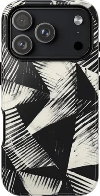 Produktbild von Schwarz-weißes geometrisches Muster – Hülle Kompatibel mit iPhone 17 Pro