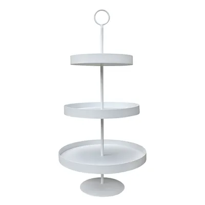 Produktbild von Etagere LENJA weiß aus Metall modernes Design 3-stöckige Metalletagere