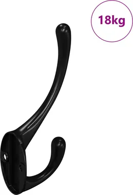 Produktbild von Kleiderhaken 346 pcs Schwarz 102 x 29 x 47mm Zinklegierung
