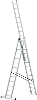 Produktbild von Drabest | Leiter - Trittleiter 3x13 Stufen, Klappleiter - Tragfähigkeit 150 kg - Alu Leiter, Treppenleiter, Anti-Rutsch-Füße, Arbeitshöhe 8,61m