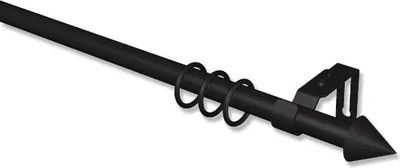 Produktbild von Interdeco Gardinenstange, Vorhangstange Schwarz Modell Favorit Cone, 13/16 mm Ø ausziehbar, 130-240 cm