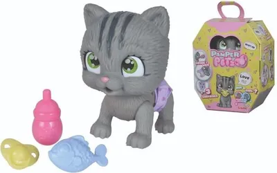 Immagine prodotto di Smoby Pamper Petz Gatto da adottare, animale domestico interattivo, 4 accessori, articolato, beve e fa pipì, di adozione