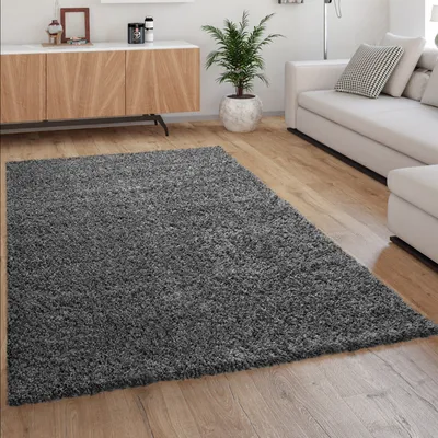 Produktbild von Hochflor Teppich Wohnzimmer Shaggy Langflor Modern Einfarbig Ohne Muster Grösse 60x100 cm