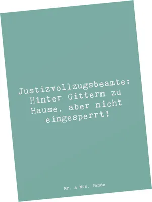 Produktbild von Mr. & Mrs. Panda Postkarte Spruch Justizvollzugsbeamte Freiheit - Meeresbrise - Geschenk, Beruf, Zusammenhalt im Vollzug, Vertrauensperson, Ansichtskarte, Ansichtskarten