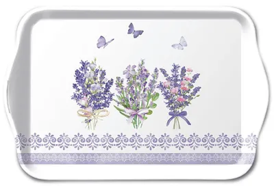 Image de Plateau de service en mélamine Lavande Lilas Plateau mélamine 13 x 21 cm Lovely lavender white