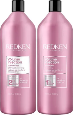 Produktbild von Redken Volume Injection Shampoo 1000ml + Conditioner 1000ml