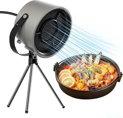 Obrázek produktu pro Mini kuchyňský odsavač s nastavitelnou funkcí odsávání nad stolem, silný sací výkon, ventilátor se 3 rychlostmi pro kuchyň, kempování, grilování