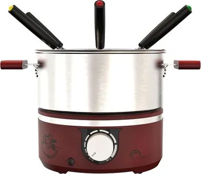 Image de Service à fondue 6 personnes piment - Little Balance - 8962 - little fondue meuuuh