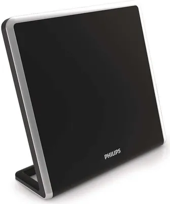Produktbild von Philips Digital-TV-Antenne SDV7220/12, Schwarz, 49 dBi, FM, UHF, 1,8 m, 216 x 170 x 216 mm, Koaxial