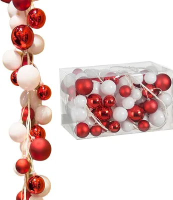 Produktbild von Girlande Weihnachten aus Kunststoff - L 180 cm - wetterfest - Weihnachtsgirlande - Weihnachts-Deko - Girlande Kugeln Weihnachten