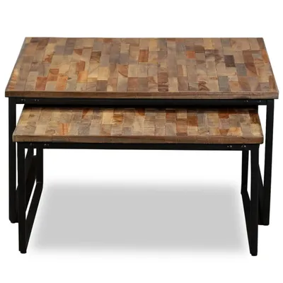 Produktbild von vidaXL Satztisch Couchtisch-Set 2-tlg. Recyceltes Teak Massiv