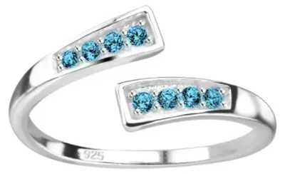Produktbild von Zehenring Zehring Zirkonia hellblau 925 Silber