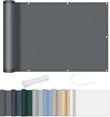 Productafbeelding van Balkonscherm Waterdicht 90x700cm - Inkijkbescherming en UV-bescherming voor Balkon, Tuin en Terras - Antraciet