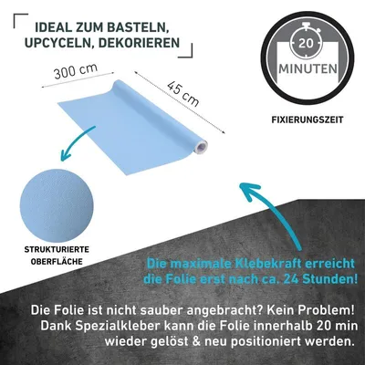 Produktbild von Klebefolie Unimatt karibikblau - 45x300cm