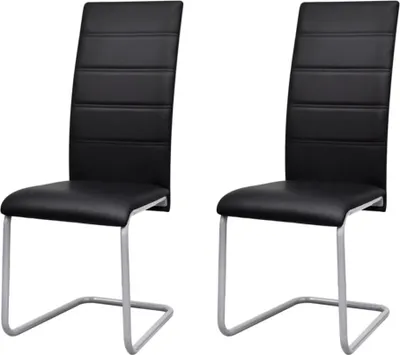 Produktbild von Freischwinger 2 Stk. Schwarz Kunstleder