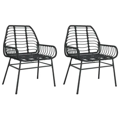 Produktbild von vidaXL Gartenstühle 2 Stk. Schwarz Poly Rattan