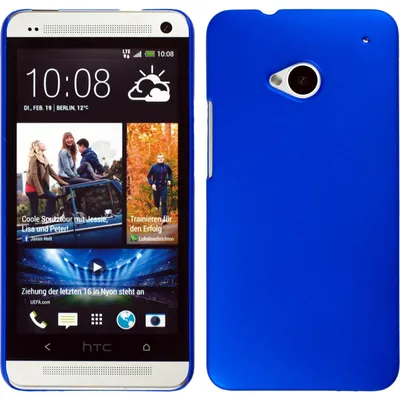 Produktbild von PhoneNatic Case kompatibel mit HTC One - Hülle blau  Hard-case + 2 Schutzfolien