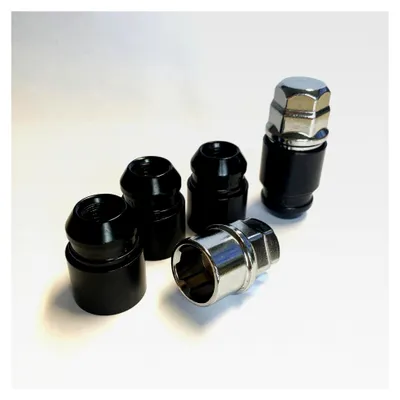 Produktbild von Felgenschlösser M12x1,5 Kegelbund 60° schwarz – Diebstahlschutz für Alufelgen HEX 19/21