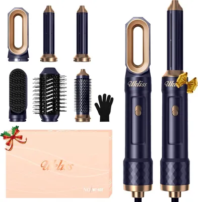 Produktbild von UKLISS 6-in-1 Haarstyler Set mit Ionen Haartrockner, Auto Airflow Lockenstab, Warmluftbürste, Rundbürstenföhn, Thermal Brush für Locken & Glätten