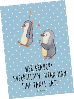 Produktbild von Mr. & Mrs. Panda Grußkarte Lieblings-Tante - Blau Pastell - Geschenk, Ansichtskarte, Familie, Weihnachten, Familienmitglied, Lebenshilfe, Kunstkarten, Ansichtskarten