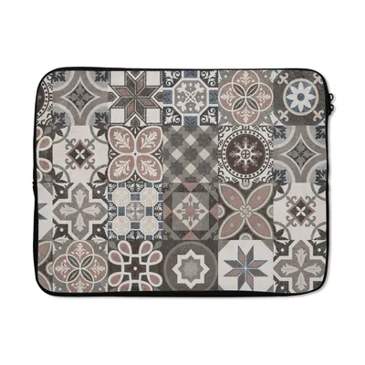 Produktbild von MuchoWow® Laptop Hülle 15 Zoll Blumen - Figuren - Braun - Design Laptoptasche - Laptoptasche - Sleeve - Rundum-Schutz