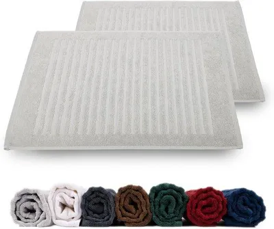 Immagine prodotto di Uniqoos® Set da 2 tappetini da bagno – 100% cotone, 50 x 70 cm, color argento-grigio, altamente assorbenti e ad asciugatura rapida, Öko-Tex Standard 100, lavabili in lavatrice