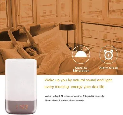 Immagine prodotto di Luce notturna a LED con sveglia e funzione touch per la camera da letto
