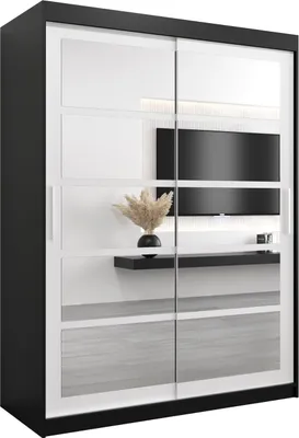 Produktbild von Kleiderschrank, Schiebetürenschrank Schlafzimmer, Schrank mit Spiegel ROMA 2 150 cm