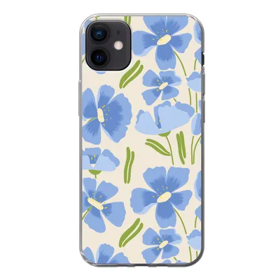 Produktbild von MuchoWow® Handyhülle Schutzhülle Hülle für iPhone 12 mini Blume - Blau - Muster Silikon Softcase Handy Hülle - Bild