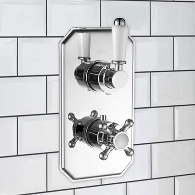 Thermostatisches Duschventil, Twin, Einzelauslass, Chrom, Messing
