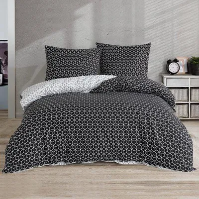 Produktbild von Ibenzoa® Bettwäsche-Set aus 100% Baumwolle – 200 x 200 cm, 2× Kissenbezüge 80 x 80 cm, Reißverschluss, atmungsaktiv, 60°C waschbar