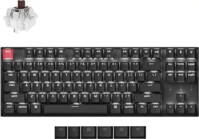 Image de Keychron K8 QMK Version 2 Clavier mécanique sans fil Bluetooth, QWERTY US Layout, LED blanche, Keychron Super Switch Brown K8X-A3