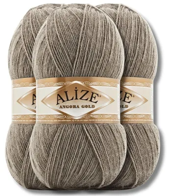 Zdjęcie produktu dla Alize 3x 100g Angora Gold, włóczka, kolor jednolity, do szydełkowania i robienia na drutach (283)