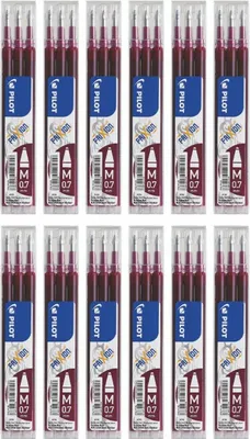 Produktbild von Pilot - Rollerpenvulling Pilot Frixion BLS -Fr7 M Wine Rood | Setzen Sie ein 3 -Stück | 12 Stücke
