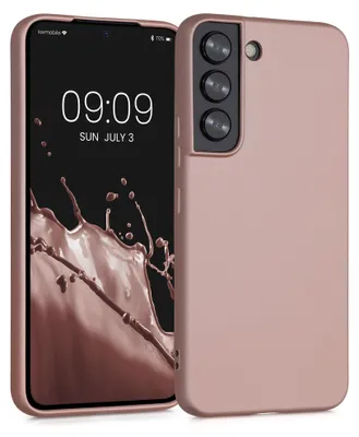 Produktbild von kwmobile Handyhülle für Samsung Galaxy S22 Hülle - Silikon Case metallisch schimmernd - Schutzhülle Cover - Metallic Rosegold