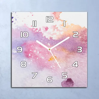 Produktbild von Deko Glasuhr Wanduhr 30x30 Abstraktion Flecken Quarz Küchenuhr Bürouhr