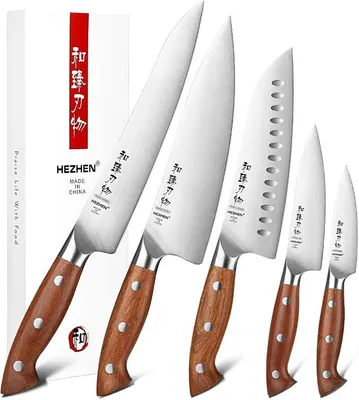 Imagen del producto de Conjuntos de cuchillos de cocina de 5 piezas, juego de cuchillos profesionales, cuchillo de chef