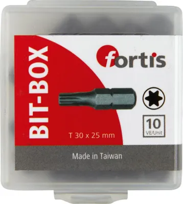 Imagen del producto de Fortis 4317784775410, 10 unidades, Torx, T30, 1/4", 25 mm