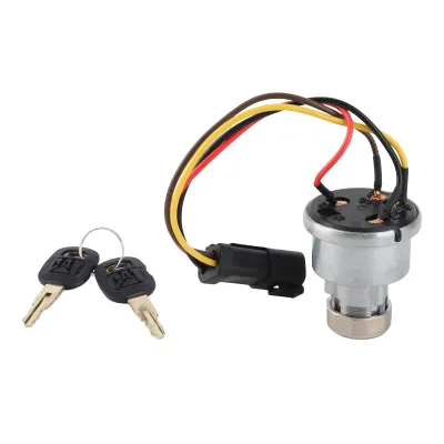 Image de Interrupteur d'allumage avec 2 clés, alliage d'aluminium ultrasensible 110-7887 pour Caterpillar 906H 906H2 906K 906M