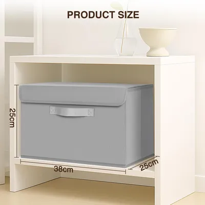 Produktbild von Aufbewahrungsboxen 4er Set, 38x25x25 cm, grau, für Kleidung