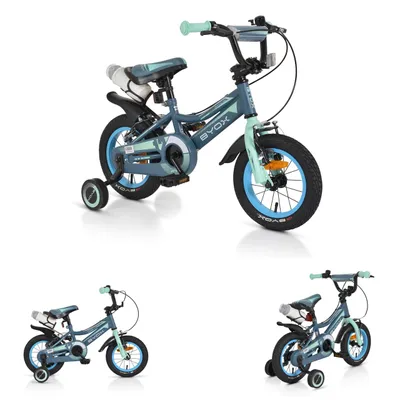 Obrázok produktu pre Byox detský bicykel 12 palcov Prince, športový dizajn, tréningové kolesá, chránič reťaze sivomodrý