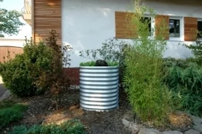 Produktbild von Vitavia Hochbeet "Terra 858" aluminium blank 86 cm Modell "Rund"