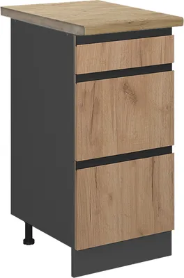 Obrázek produktu pro Spodní skříňka kuchyňské linky Vicco R-Line Zlatý mocný dub 40 cm se zásuvkami, PD Dub, Model 46266