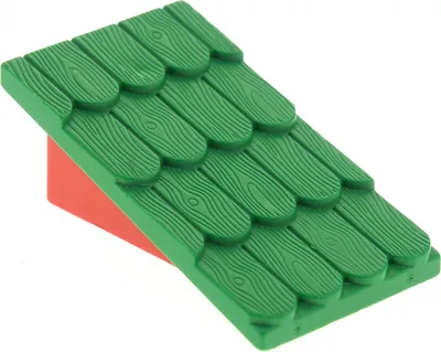 Produktbild von 1x Lego Fabuland Dach 4x6x2 grün Wand rot 6x2 ohne Schornstein Loch 4323 787c02