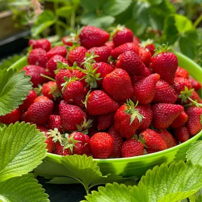 Produktbild von 10 Stk. Erdbeerpflanze 'Portola' Immertragende Erdbeeren, sehr süß Früchte