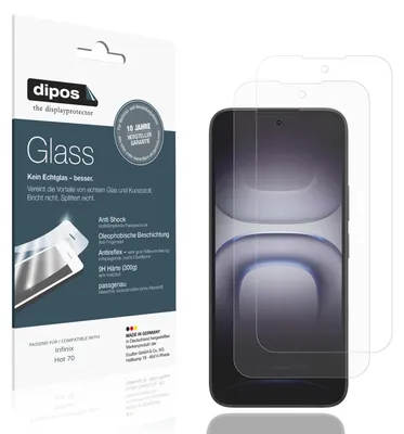 Produktbild von 2x Schutzfolie für Infinix Hot 70 matt - Anti-Shock 9H Folie dipos Glass Kunststoffglas