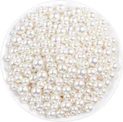 Produktbild von Famanu Perlen 800 Stück - Ivofarbene Handwerksperlen für Schmuck und Bastelprojekte