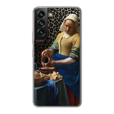 Produktbild von MuchoWow® Handyhülle Schutzhülle Hülle für Samsung Galaxy S22 Plus Milchmädchen - Kunst - Pantherdruck - Vermeer - Gemälde - Alte Meister Silikon Softcase Handy Hülle - Schutzabdeckung